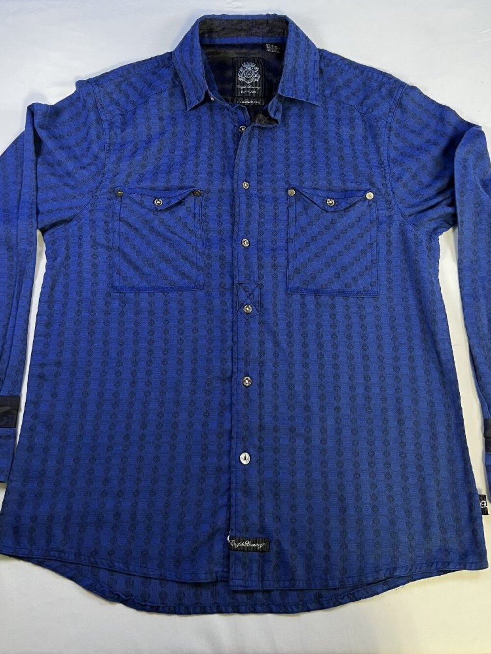 English Laundry Men's Blue Long Sleeve Shirt Large